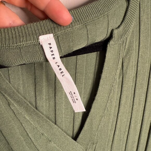 Paper Label Women's‎ Green Nadia Wide Rib Sleeveless Maxi Dress - Size M Medium - Picture 4 of 6